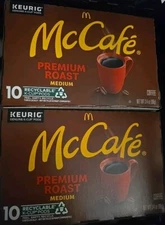 2 Box McDonalds McCafe Premium Roast Coffee K Cups Keurig 10 ct 