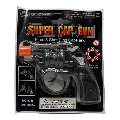 ( 1 ) NEW - SUPER CAP GUN - TOY PISTOL HANDGUN - 8 SHOT - KIDS - ORANGE PLUG