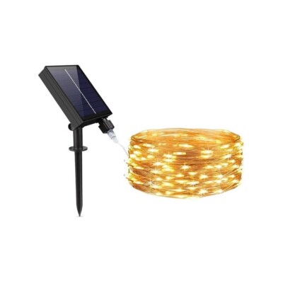 Heiße Mini-Lampe 100 LED Lichterkette 10 mt Weihnachtsbeleuchtung Solarpanel