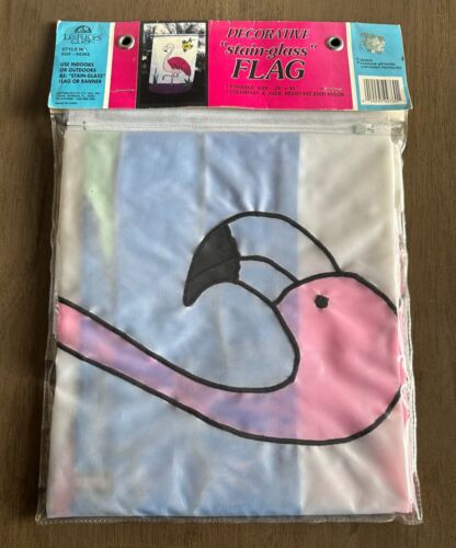 VTG Pink Flamingo Decorative Flag Indoor/Outdoor 28” x 40” NEW - Picture 2 of 3