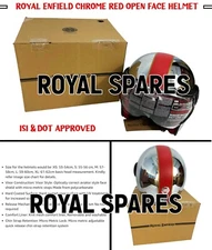 ROYAL ENFIELD CHROME RED OPEN FACE HELMET