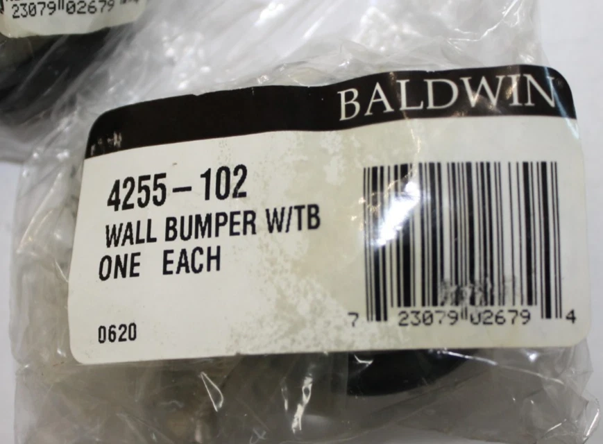 LOTE de 4 parachoques de pared Baldwin con perno de palanca tope de puerta 4255-102 bronce frotado con aceite Foto 4 de 4
