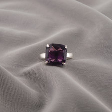 Amethyst Gemstone 925 Sterling Silver Hndmade Designer Promise Ring For Mother