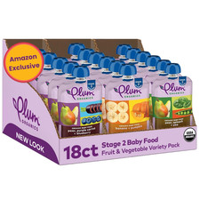 Stage 2 Organic Baby Food - Fruit and Veggie Variety Pack - 4 Oz Pouch Pack of