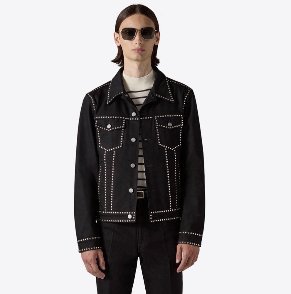 $690 Brand New BLK DNM Denim Jacket 75 Black Studded Small Medium