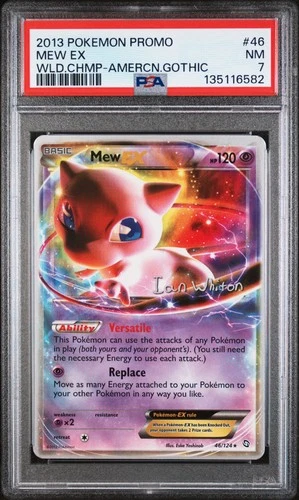 2013 POKEMON WORLD CHAMP DECK PROMO AMERICAN GOTHIC #46 MEW EX PSA 7