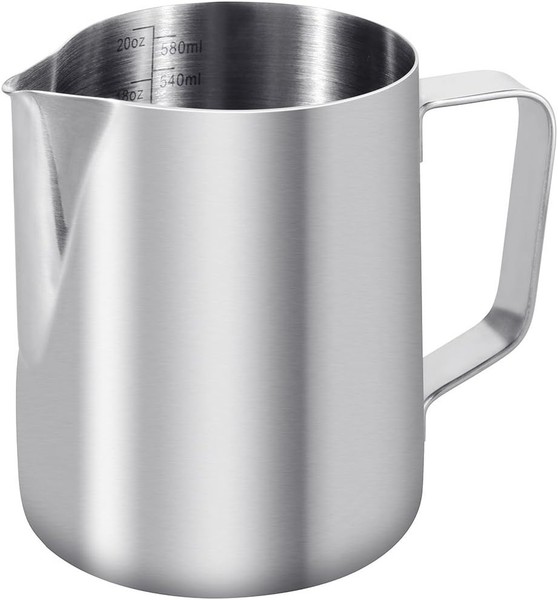 MilchkäNnchen 600Ml Edelstahl Silber FüR Cappuccino MilchaufschäUmer Mehrweg-image