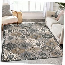 Moroccan Trellis Washable Area Rugs, 3x5 Rug for Bedroom Entryway Indoor Non
