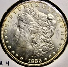 BU 1883 Morgan Silver Dollar $1 — Repunched Date VAM-4