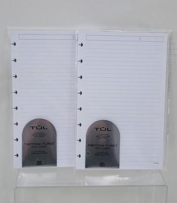 TUL Custom Note Taking Refill Pages Junior Size Narrow Rule 2 Packs of 50 Sheets