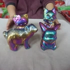 10.1LB 4 Rainbow Aqua Aura Jasper Crystal Pikachu Dog HK Bear Titanium Coating