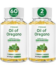 Oil of Oregano with Black Seed Oil, 6000mg 60 Count Pack 2 