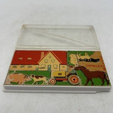 Rare Vtg Simplex Holland MiniatureWood Puzzle Farm 2  x4-1/4  Complete Animals