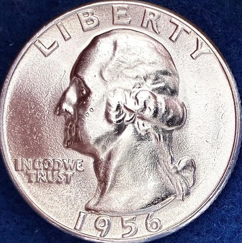 1956-P Washington Silver Quarter Ch BU++