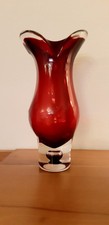 Hochwertige Murano Glas Vase rubinrot 30 cm