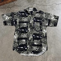 Vintage Columbia Mens Shirt Button Down Short Sleeve Colorful Fish Cotton New 