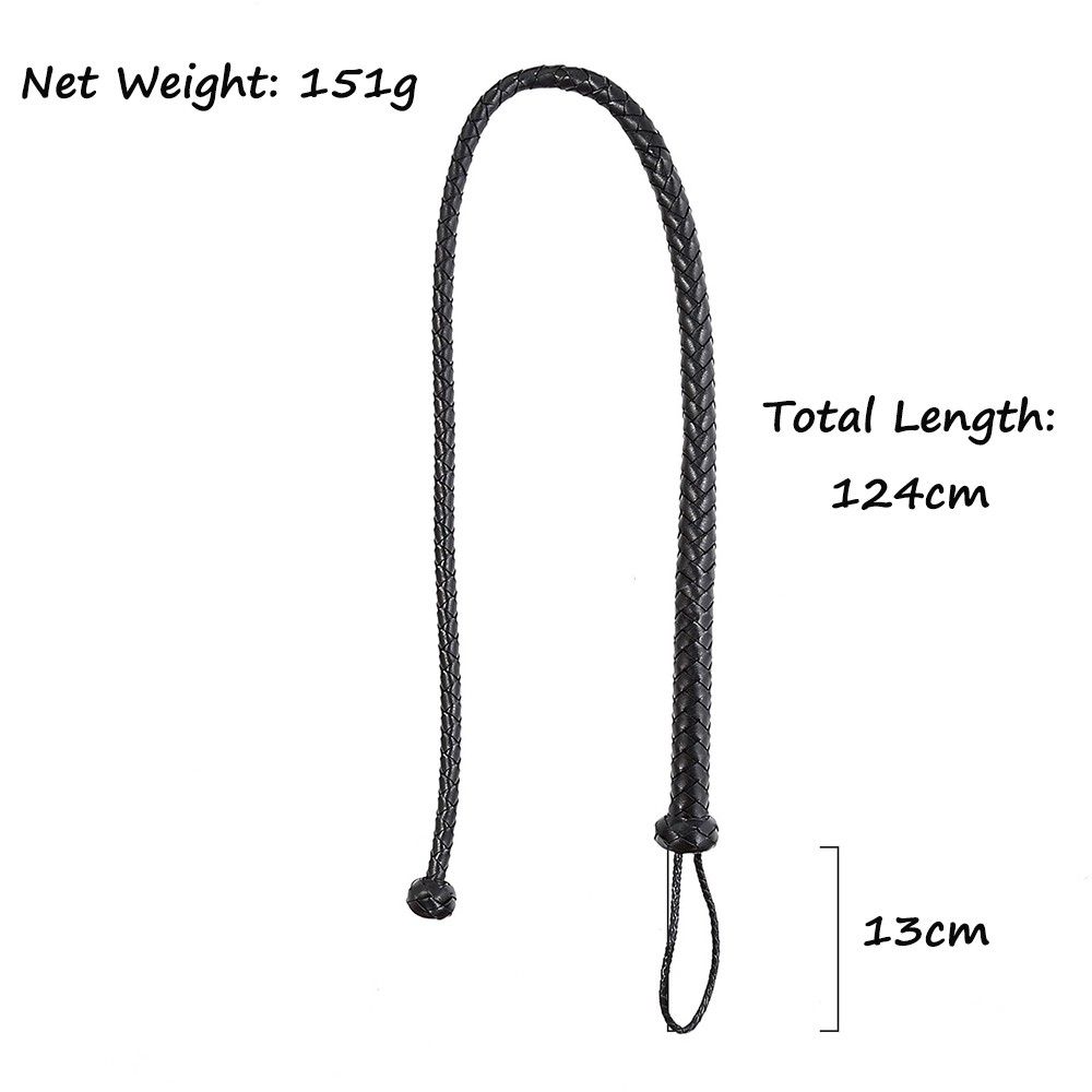 48.8in BDSM Sex Whip Spanking Handle Flogger Crop For Couples Torture Slave Game