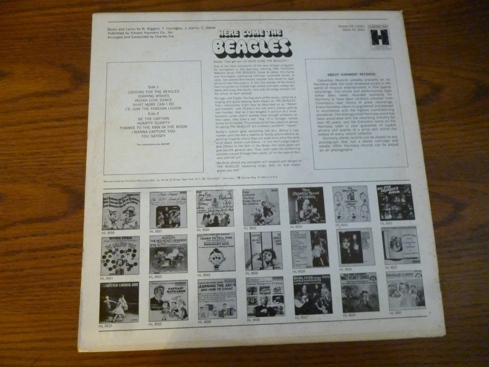 The Beagles - Here Come The Beagles LP - Harmony Records HS 14561 - TV show - Image 2 of 3