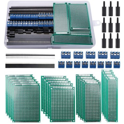 75 Pieces PCB Kits + 20 Pieces Double-Sided PCB Prototype Cards + 20 Pieces M...