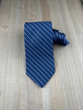 BROOKS BROTHERS 346 Silk Tie Designer Striped Navy Blue W3.75xL58 Made in USA