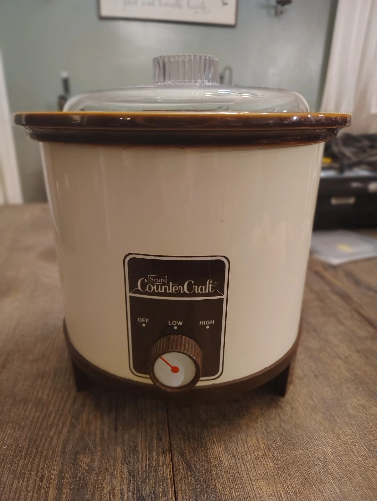 Vintage Sears Counter Craft Crock Pot W/Lid Slow Cooker *TESTED*