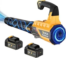 Cordless Leaf Blower 21V 2 Batteries & Charger 580CFM 160MPH for Yard Lawn