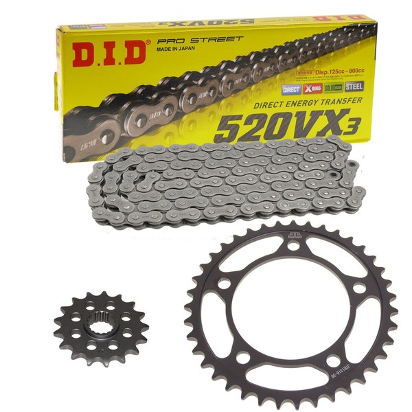 Kettensatz Aprilia Tuono 125 03-07 Kette DID 520 VX3 104 Offen 14/40-image