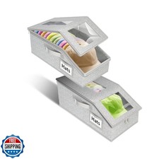 Stackable Hat Storage for Baseball Caps, 2 PCS Hat Storage Boxes for Closet,