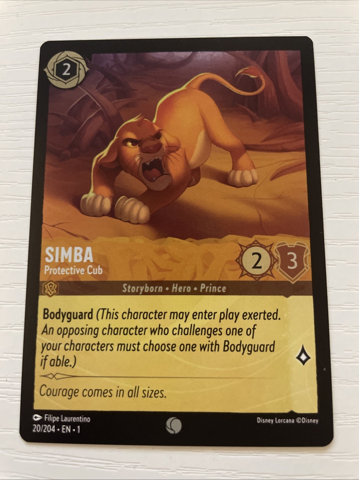 Simba - Protective Cub 20/204 The First Chapter Cold Foil Lorcana