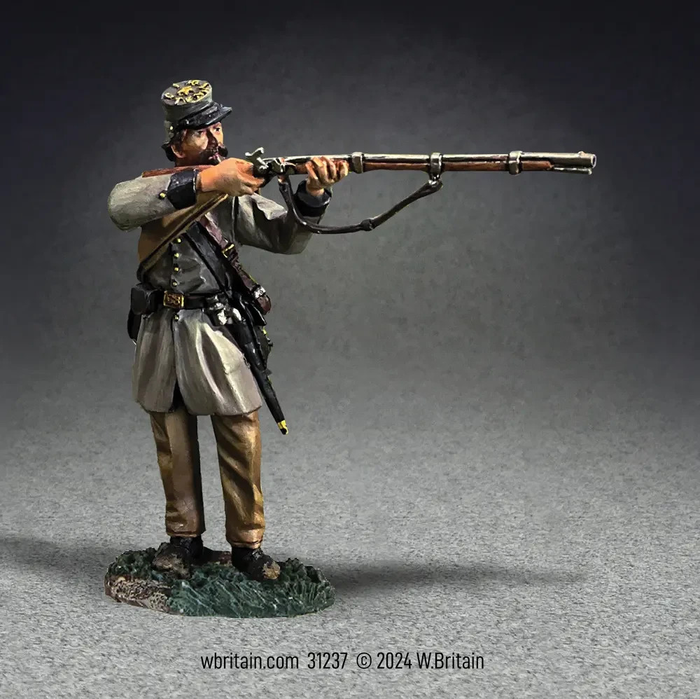 BRITAINS SOLDIERS 31237 - Confederate Texas Brigade Firing Diecast Metal Figure