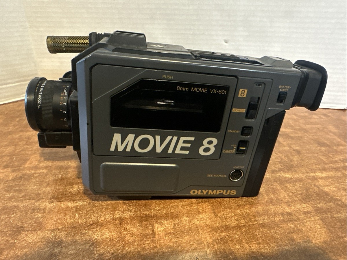 1987 Olympus VX-801 8MM Movie 8 Video Camcorder W Batteries Case