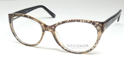 #ad WALMART PRIVATE LABEL L5003 210 BROWN LACE PRINT CAT EYE SHAPE CUTE EYEGLASSES $29.95