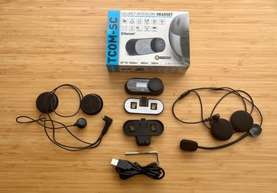 Motorradhelm Bluetooth Intercom Kit, FreedConn TCOM-SC mit 2 x Headsets