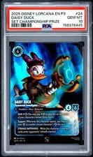 Disney Lorcana Daisy Duck Paranormal Investigator Store Champ Promo 24 PSA 10
