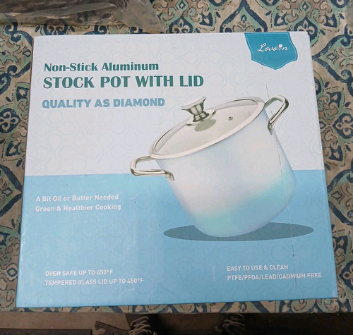 Non-Stick Aluminum Stock Pot With Lid - Quality As Diamond
