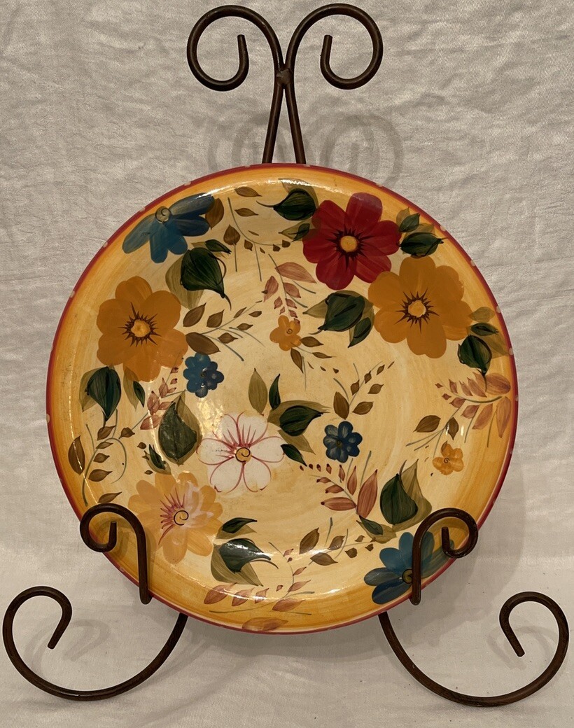 Oneida Kitchen Sunset Bouquet Dinner Plate 10 7/8" Ceramic Hand Painted