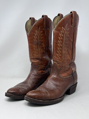 Tony Lama Brown Leather Men’s Western Cowboy Boots Size 12 D Workwear Classic TONY LAMA AVETT IN TAN WORN GOAT BOOT – Boot Country main image 4