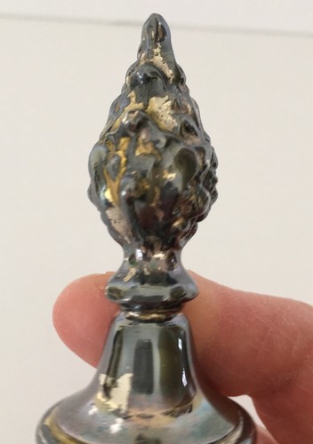 RARE ~ Antique Silverplate Candelabra Flame Finial - Solid (Not Hollow) - Picture 9 of 11