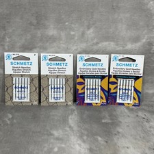 4 Card Lot of 20 SCHMETZ Gold Embroidery  Stretch Sewing Machine Needles