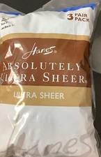 Hanes Absolutely Ultra Sheer pantyhose 3 pair pack slightly Imperfect