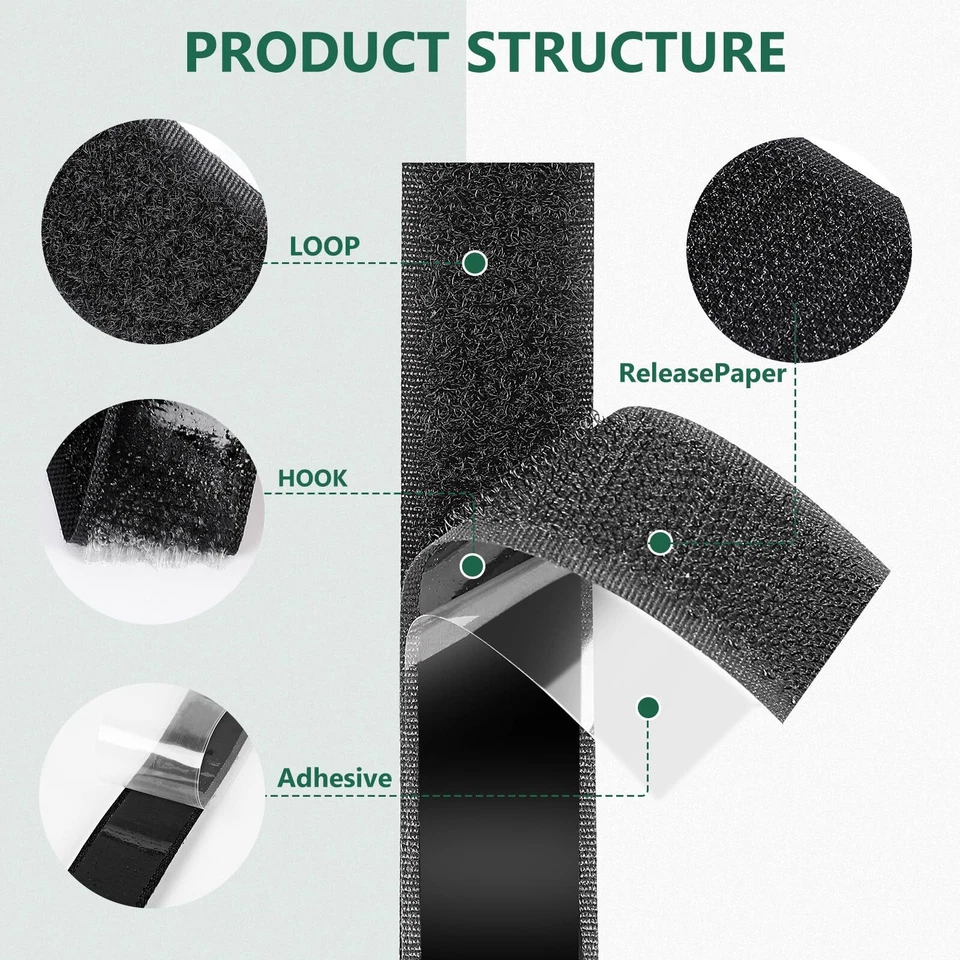 Klettband Selbstklebend Extra Stark 5M x 16mm Klettverschluss Selbstklebend F... - Bild 4 von 4