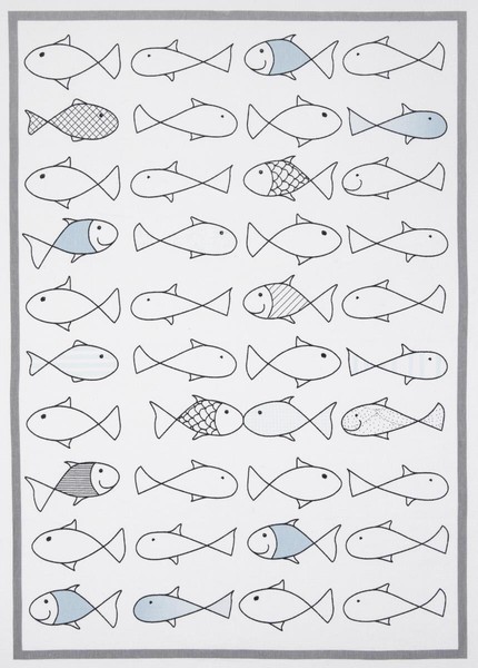 "Geschirrtuch Halbleinen KüChentuch Druck \"Kiss Fish\" , Fa. Kracht"-image