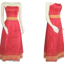 New Raylia Designs Strapless A-line Coral Bridesmaid Gown Prom Dress size 10