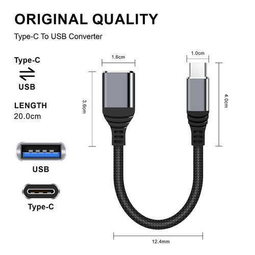 For Motorola Moto G Power 5G 2024 USB-A to USB-C OTG Adapter Converter Cable - 第 5/10 張圖片