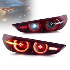 Pair For Mazda 3 Axela 2019-2022 Led Tail Lights Wstartup Animation Rear Lamps