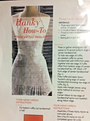 MARTHA PULLEN HANKIE APRON KIT - CHOICE OF TATTED, LINEN OR ROSE