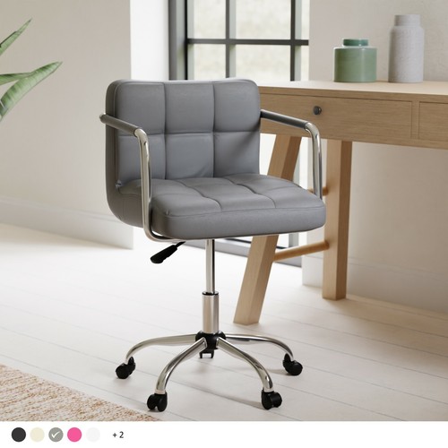 Neo Cushioned Computer Office Desk Chair Chrome Leg Lift Swivel Small