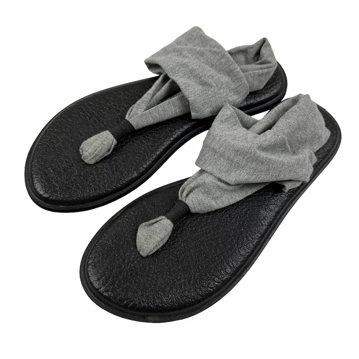 Sanuk Yoga Sling Gray Thong Sling Back Sandals Women’s Size 8 Yoga Mat  Comfort