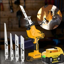 20V 8.0Ah Battery / Cordless Reciprocating Saw For DeWalt Battery With 4 Blades