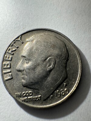 1980 Double die obverse(DDO) error dime  P  mint